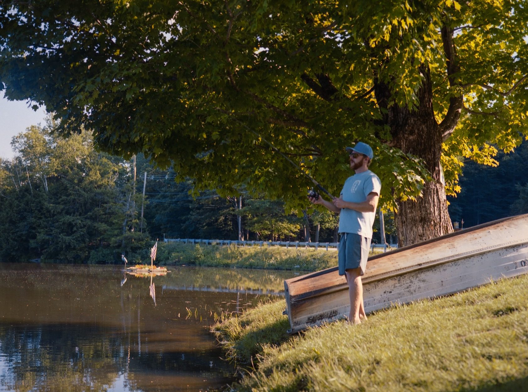 Golden hour fishing near Cedar Mountain Chalet