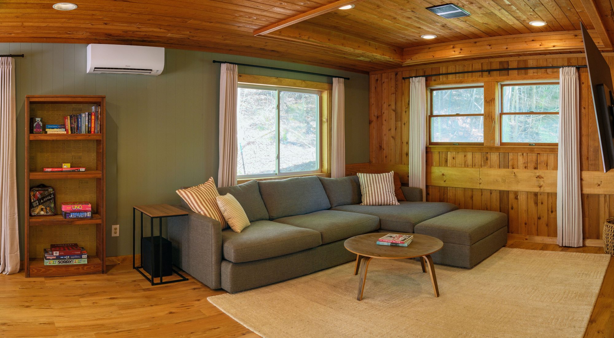 Wide view of the family game room